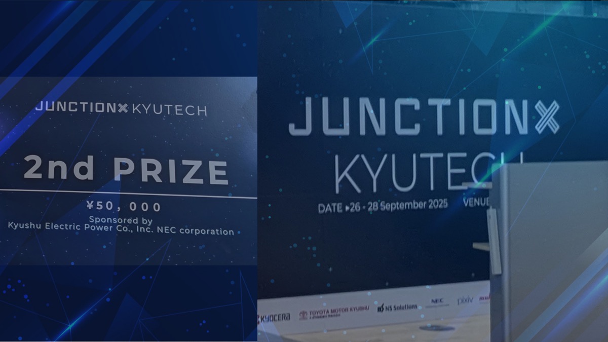 JunctionXKyutech2025で2ndPrizeを受賞しました
